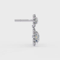 1.51ct Lab Grown Diamond Sun Flower Drop Earrings