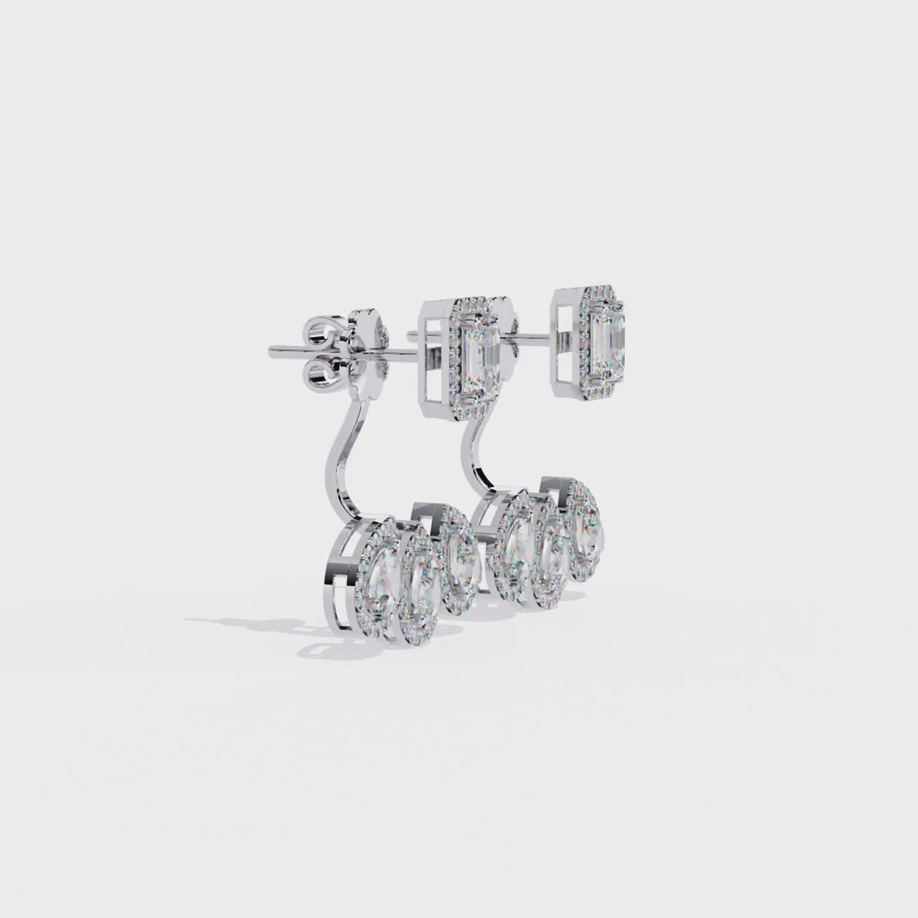3.25CT Lab Grown Diamond Jacket Earrings
