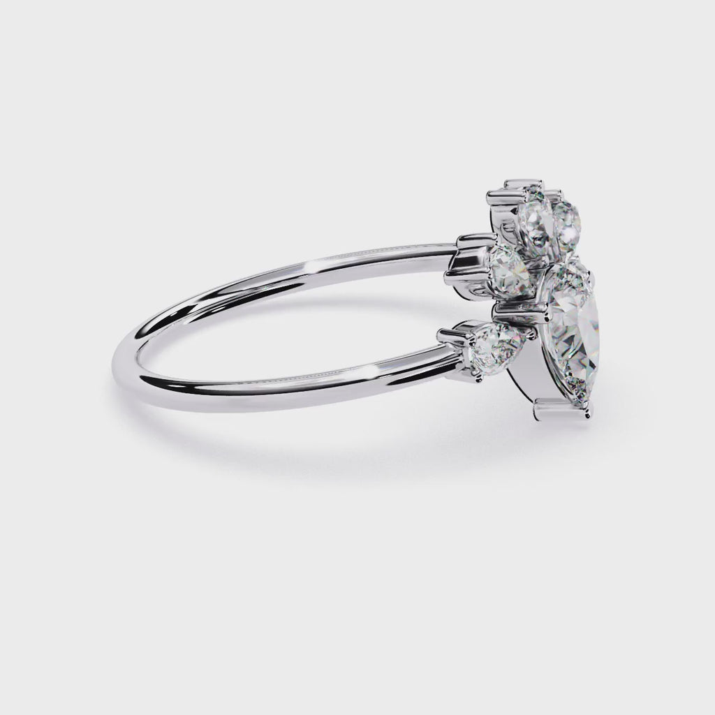 Pear Lab Grown Diamond Cluster Ring