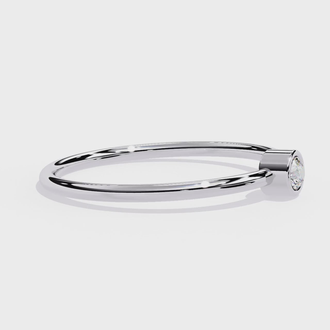 Bezel Set Solitaire Lab Grown Diamond Ring