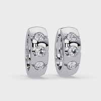 1 Carat Lab Grown Diamond Channel Set Hoop Earrings