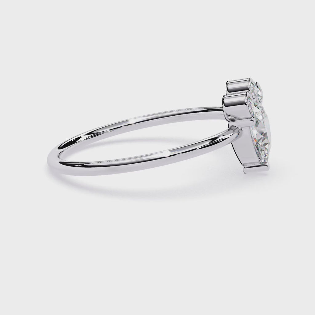 Pear & Round Lab Grown Diamond Ring