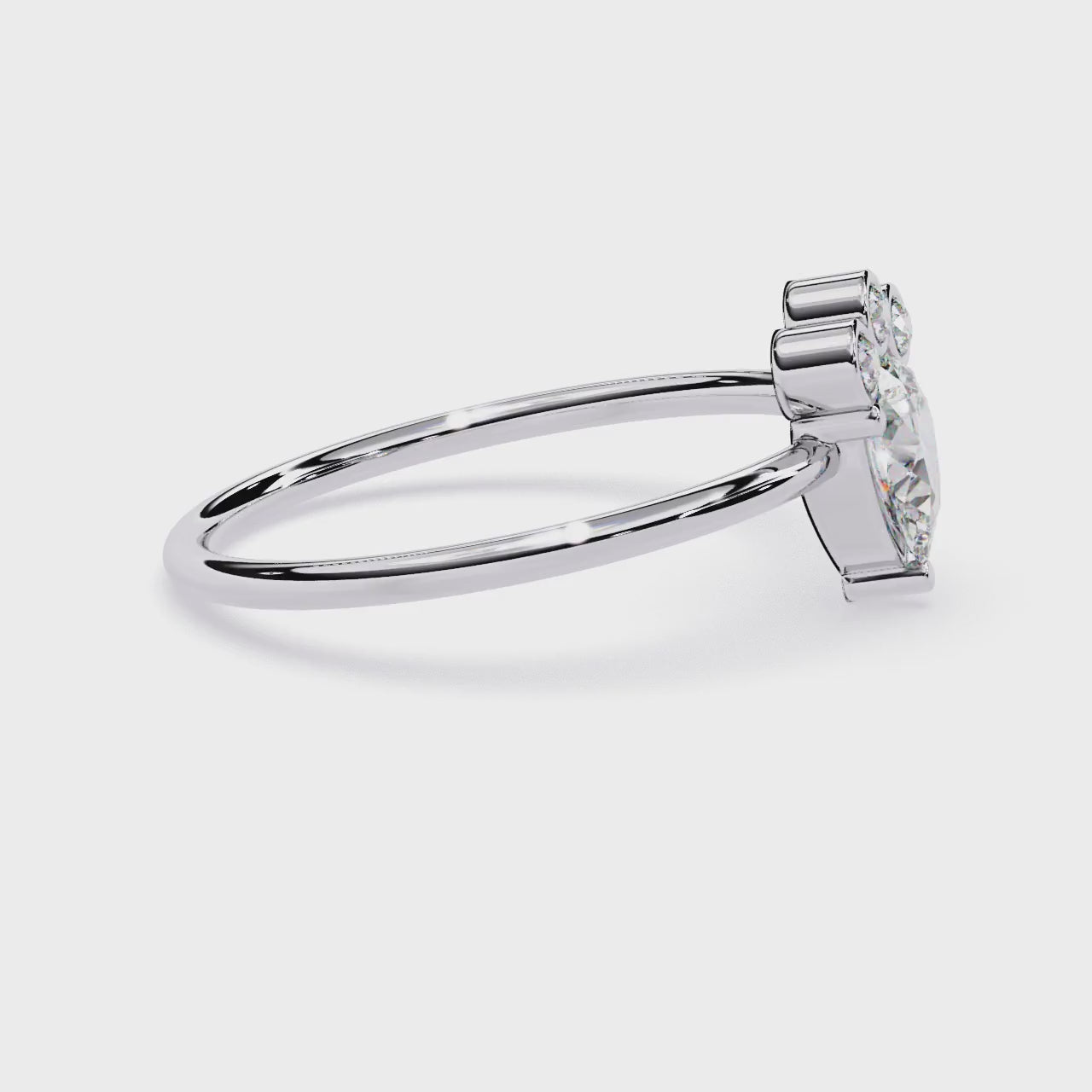 Pear & Round Lab Grown Diamond Ring