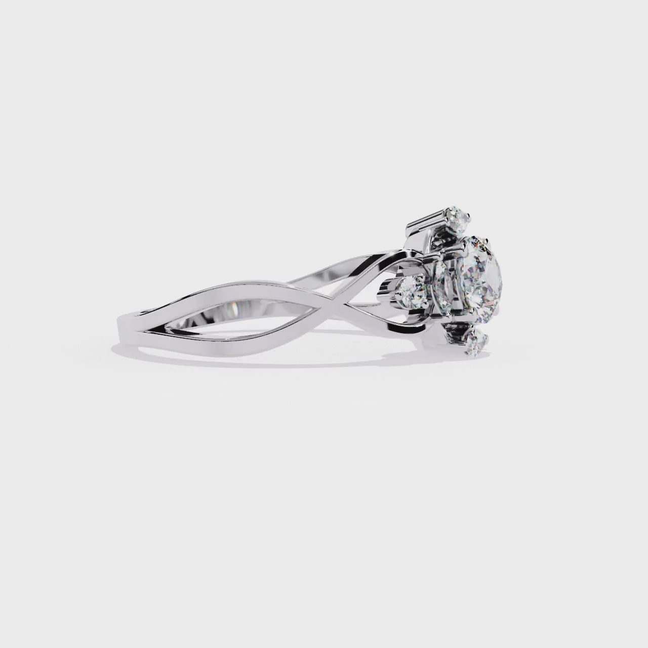 Elegant Marquise and Round Lab Grown Diamond Ring