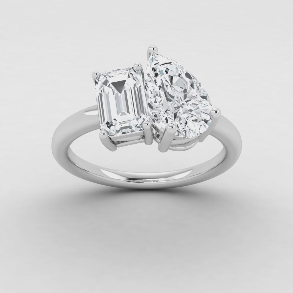 IGI Toi et Moi 2 Carat Lab Grown Diamond Ring
