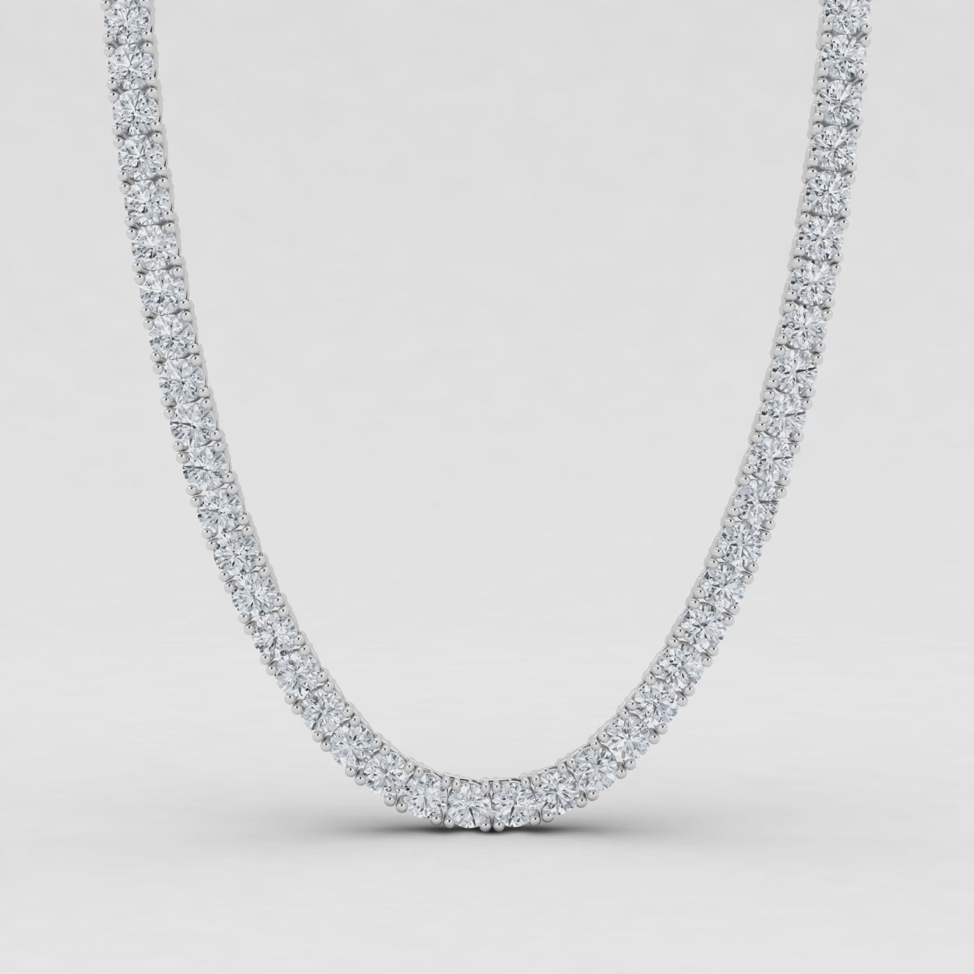 IGI Round Lab Grown Diamond Tennis Necklace (5-10 Carat) 18 Inches