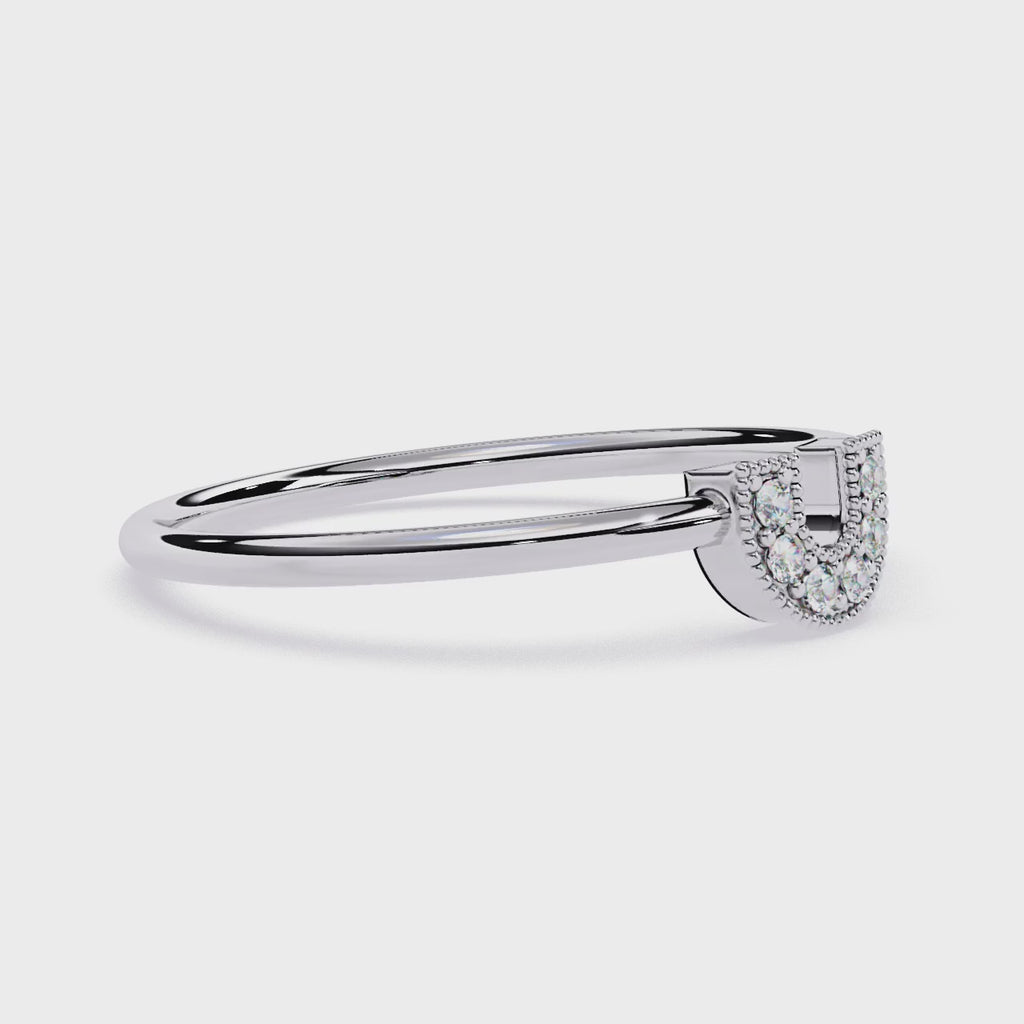 Horseshoe Lab Grown Diamond Ring