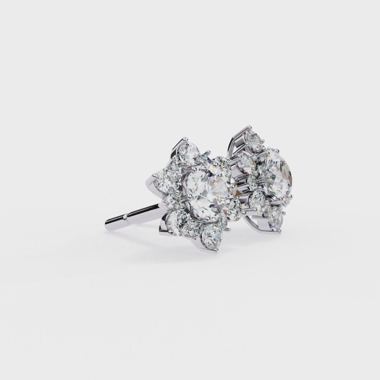 Lab Grown Diamond Snow Flake Earrings (0.75ct-1ct)