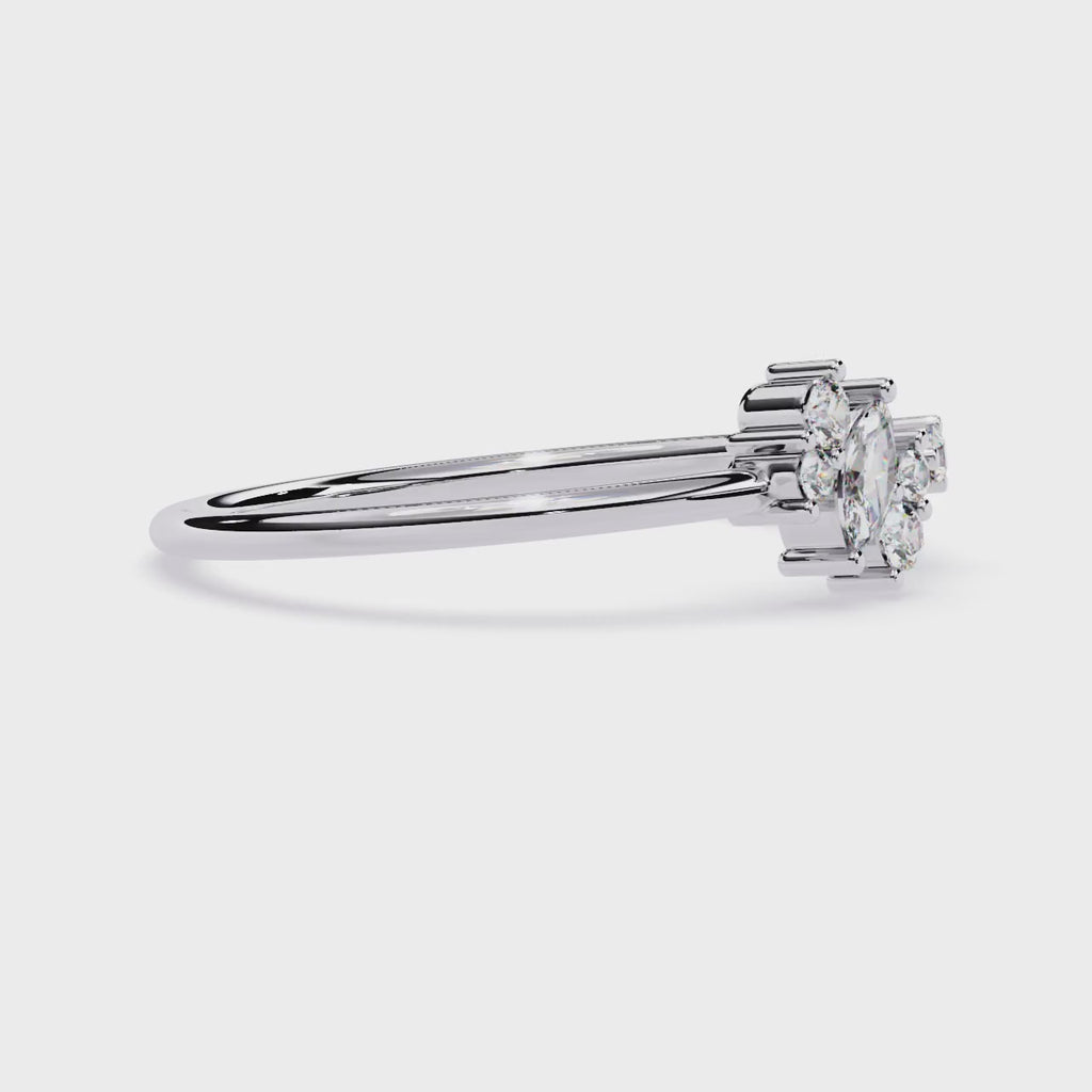 Marquise & Round Lab Grown Diamond Ring