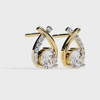 Graceful Twist Lab-Grown Diamond Stud Earrings