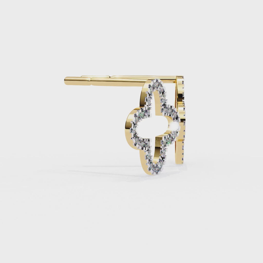 0.25ct Lab Grown Diamond Clover Earrings
