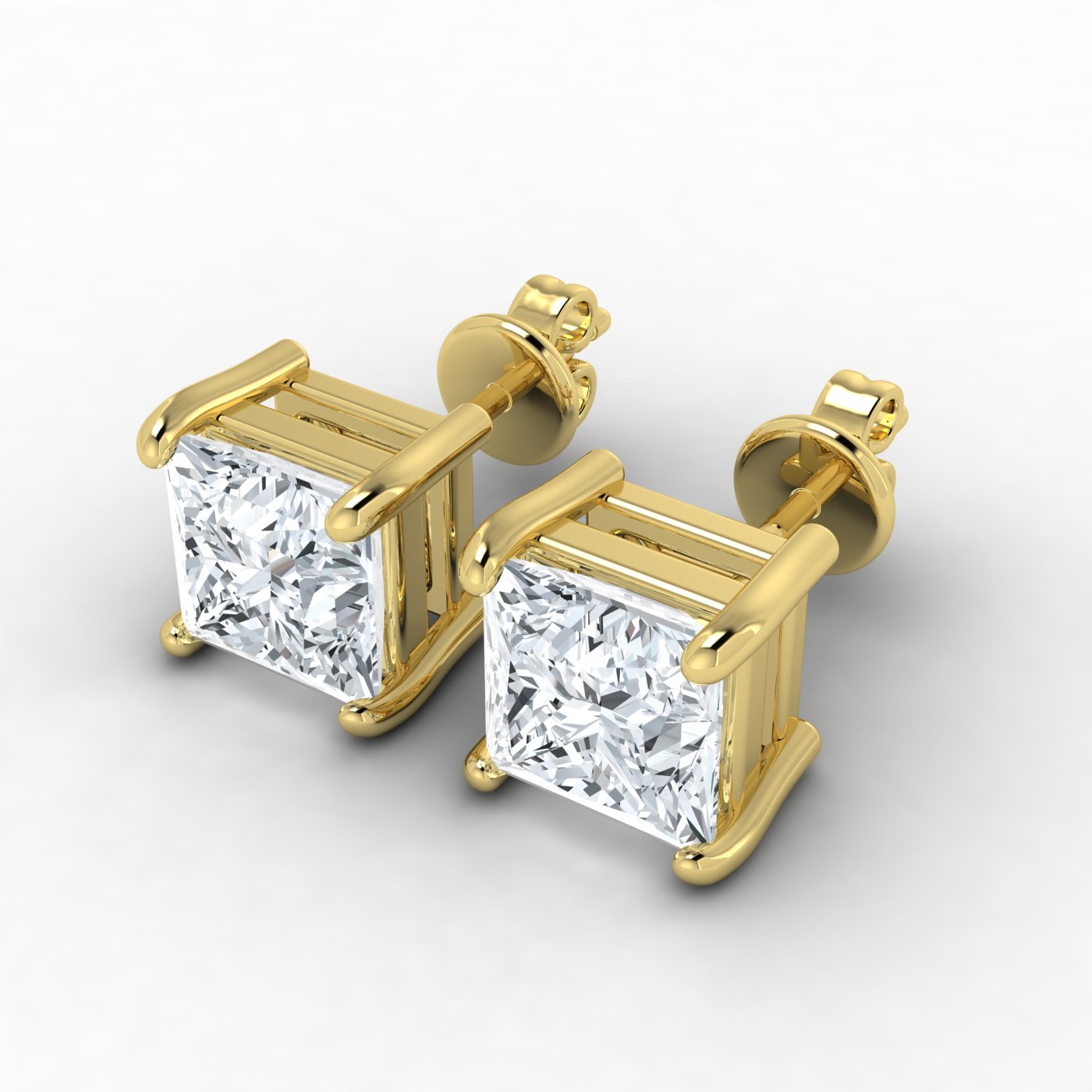 IGI Lab Grown Diamond Princess Solitaire Earrings (0.50ct-2.50ct)