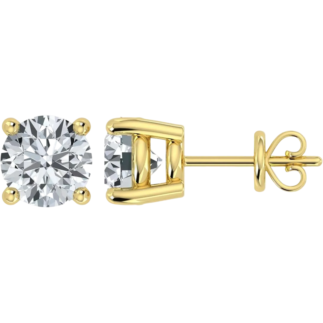 IGI Lab-Grown Diamond Round Stud Earrings (0.50ct - 10ct)