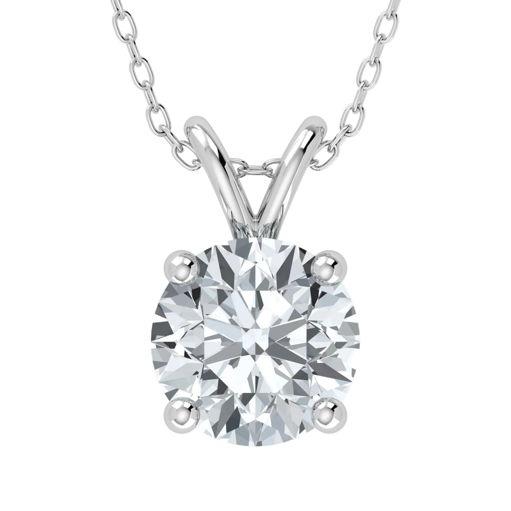 Diamond necklace on a white background
