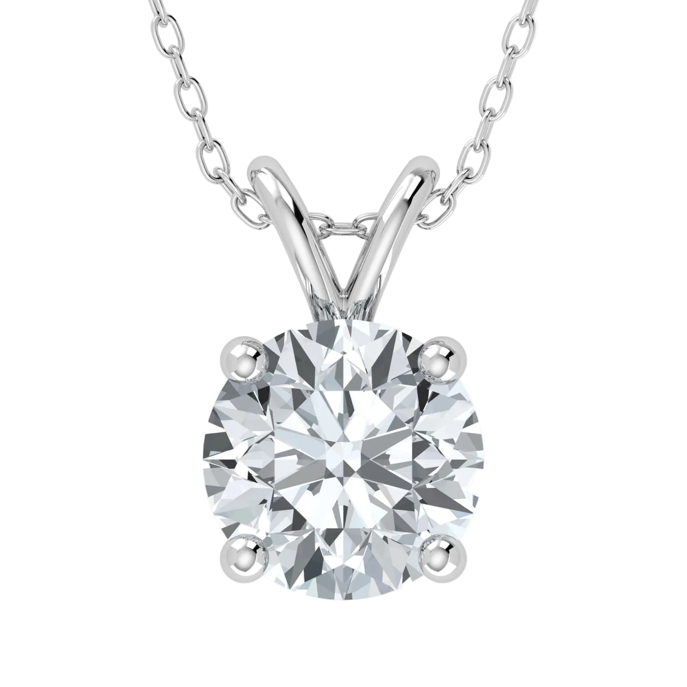 Diamond necklace on a white background