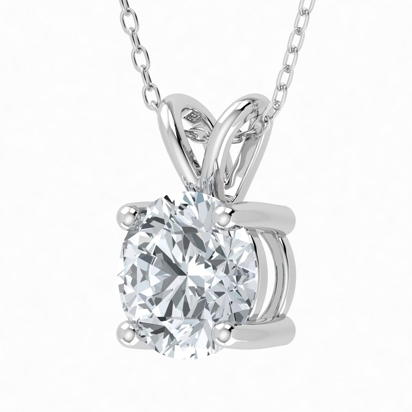 Colgante solitario de diamante cultivado en laboratorio de 1,00 ct