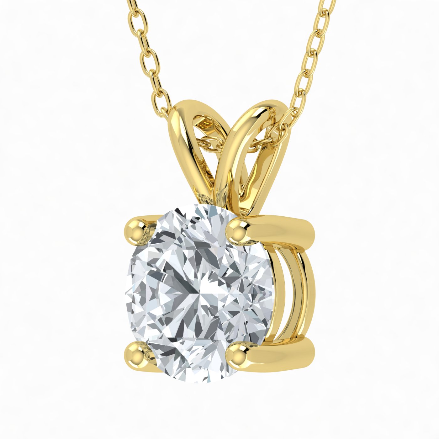 Colgante solitario de diamante cultivado en laboratorio de 1,00 ct