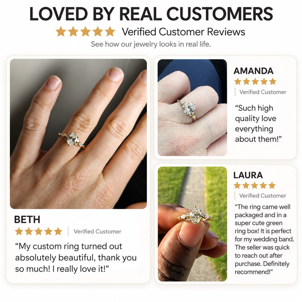 Oval Cut Lab Grown Diamond Vine Engagement Ring