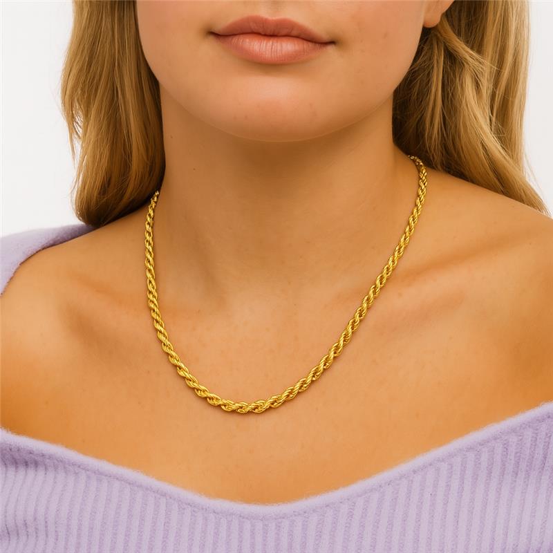 American 14k Real 100% Solid Yellow Gold 6MM Rope Chain Necklace (18"-30)