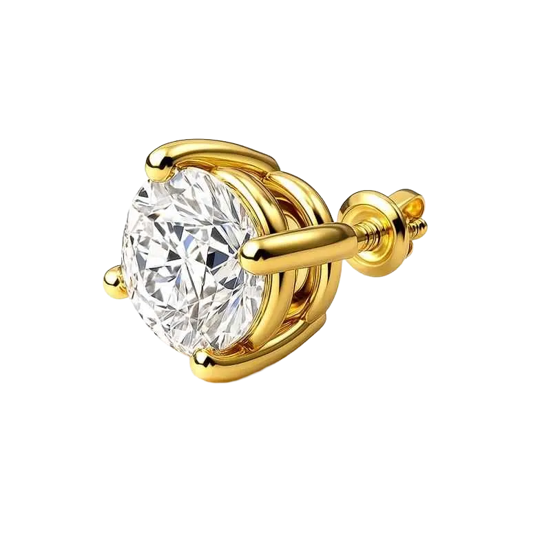 Certified Single Stud Lab Grown Diamond Earring (0.50 CT-2.00 CT)