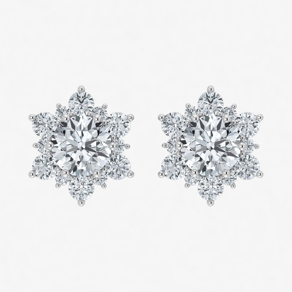 Lab Grown Diamond Snow Flake Earrings (0.75ct-1ct)