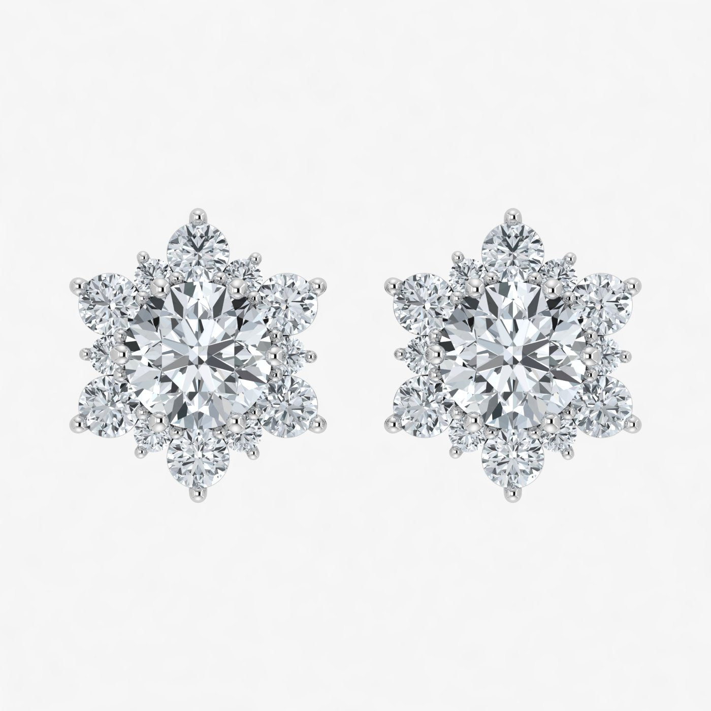 Lab Grown Diamond Snow Flake Earrings (0.75ct-1ct)