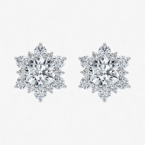 Lab Grown Diamond Snow Flake Earrings (0.75ct-1ct)