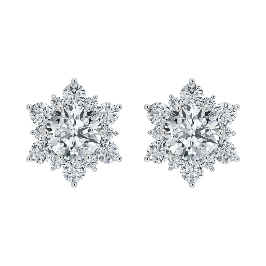 Lab Grown Diamond Snow Flake Earrings (0.75ct-1ct)