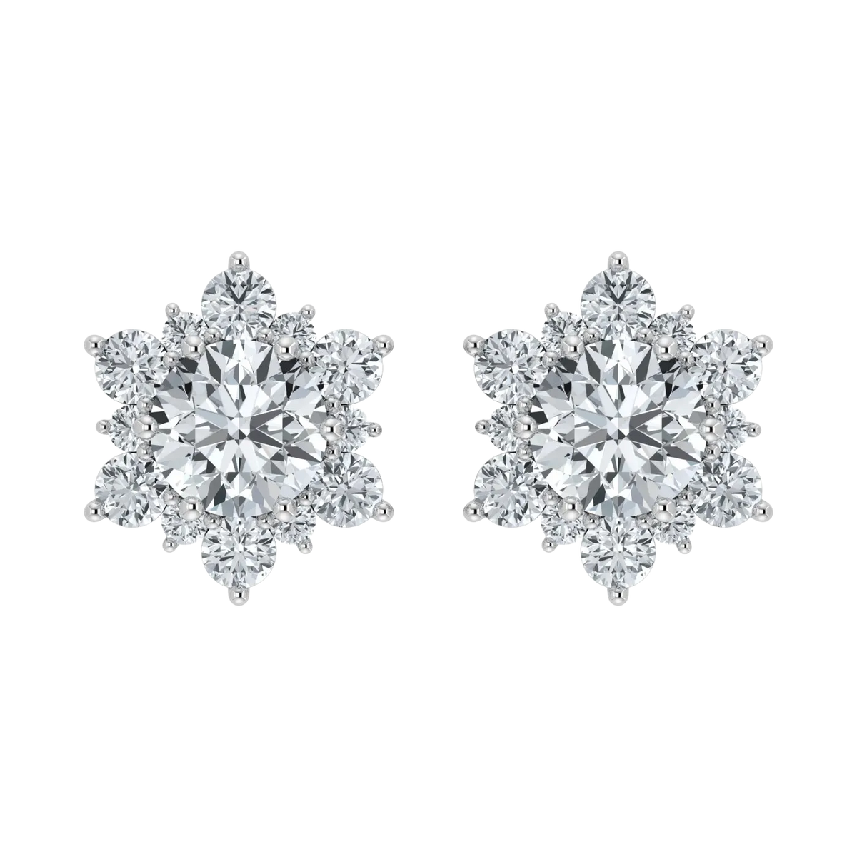 Lab Grown Diamond Snow Flake Earrings (0.75ct-1ct)