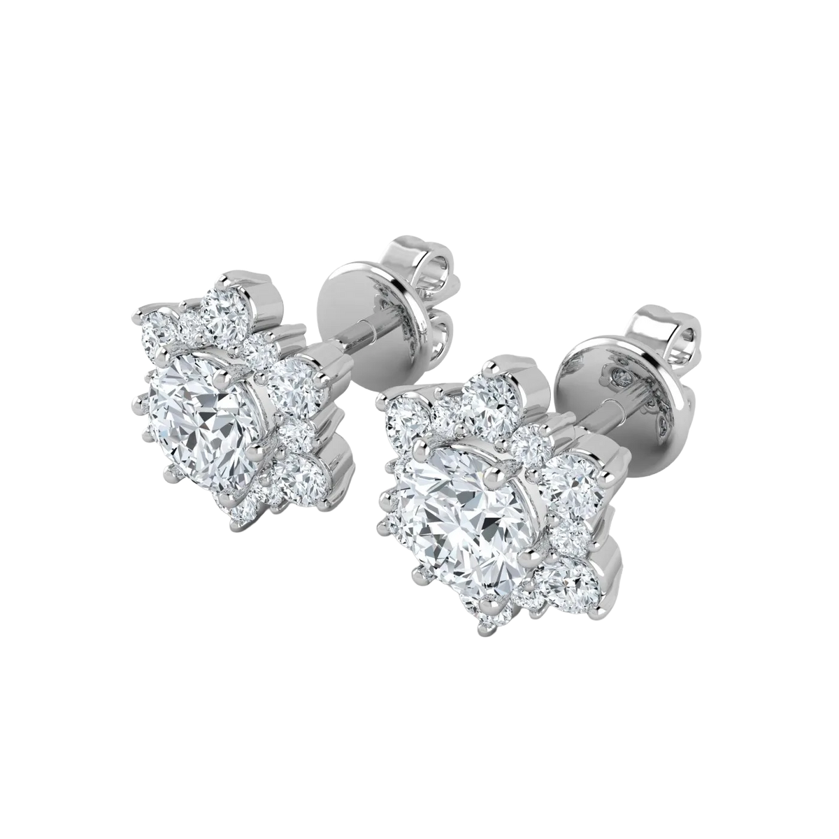 Lab Grown Diamond Snow Flake Earrings (0.75ct-1ct)