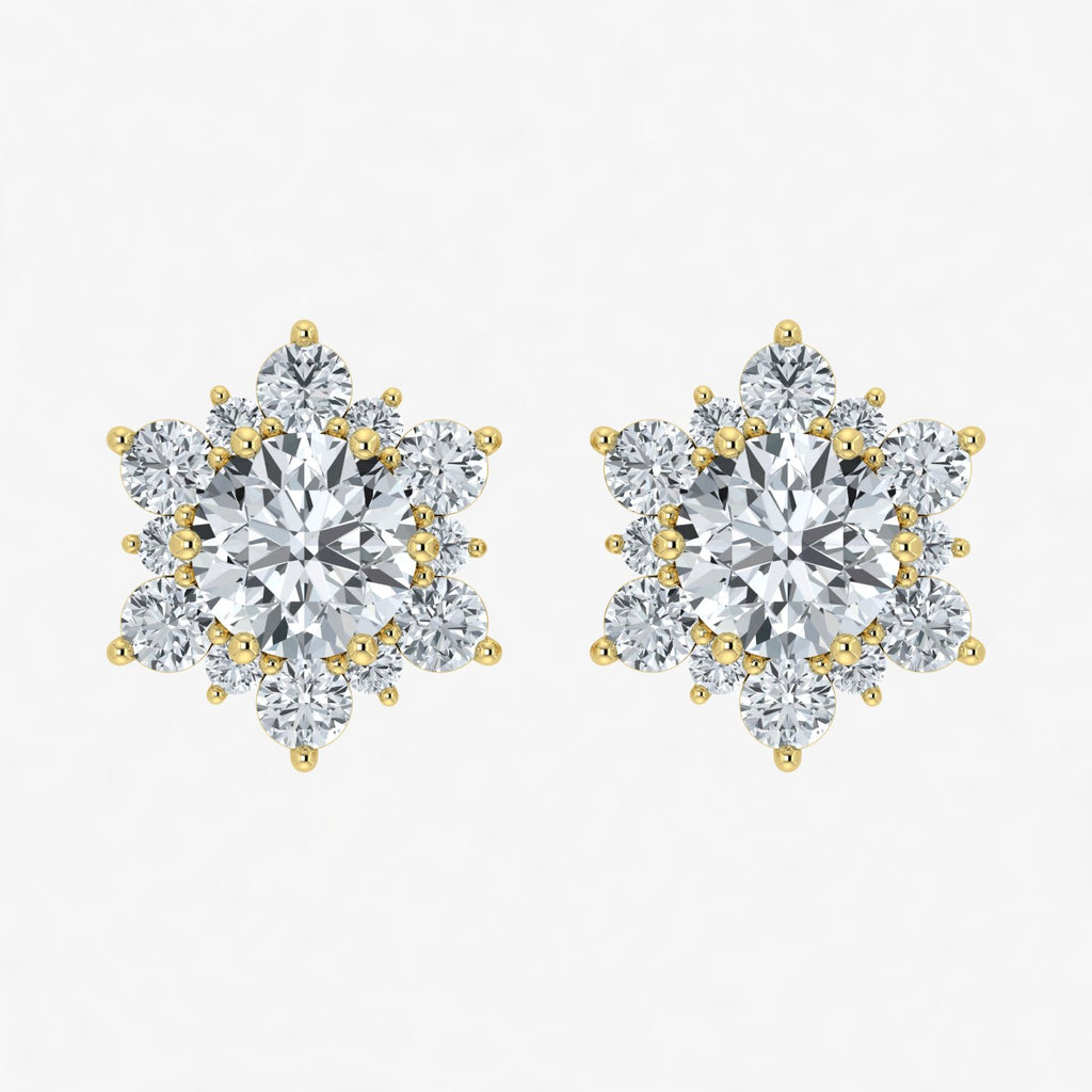 Lab Grown Diamond Snow Flake Earrings (0.75ct-1ct)
