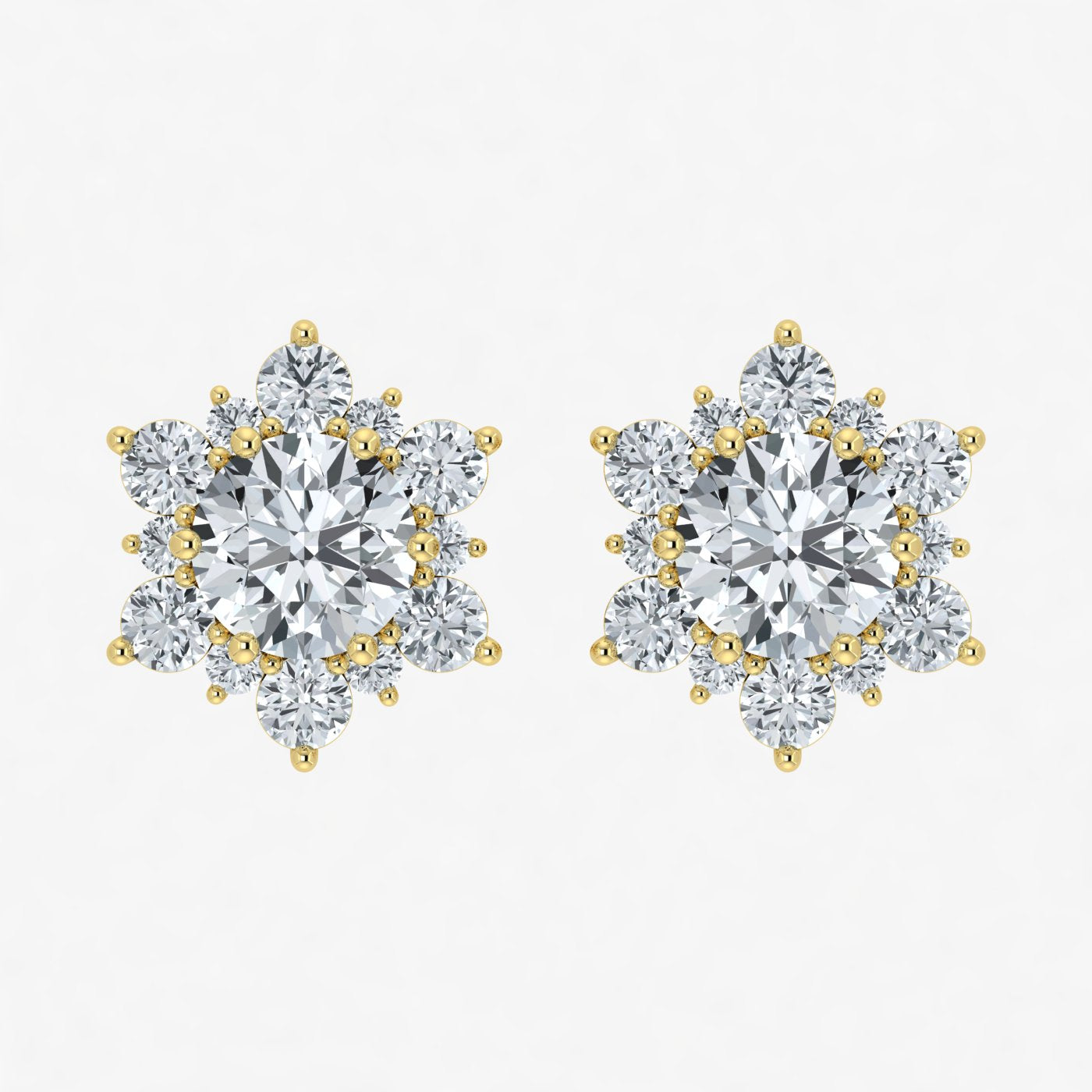 Lab Grown Diamond Snow Flake Earrings (0.75ct-1ct)