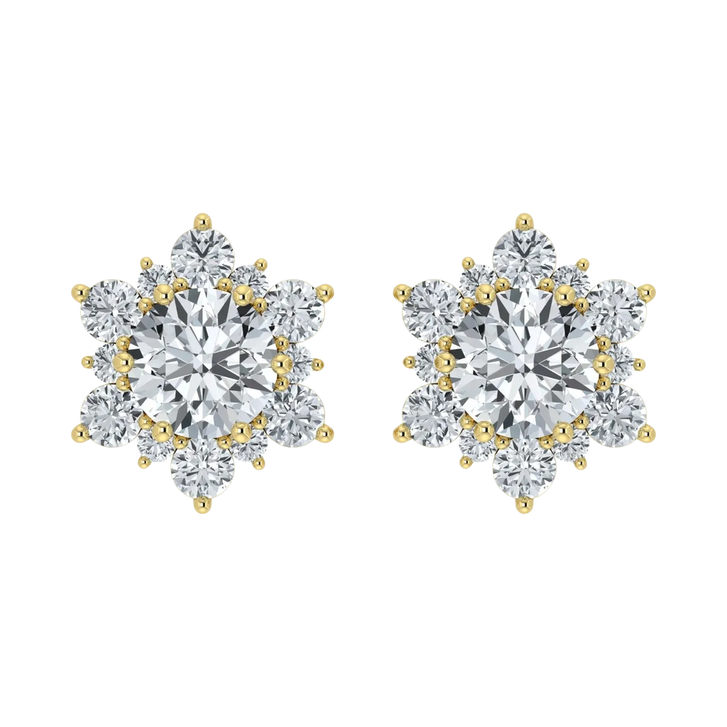 Lab Grown Diamond Snow Flake Earrings (0.75ct-1ct)