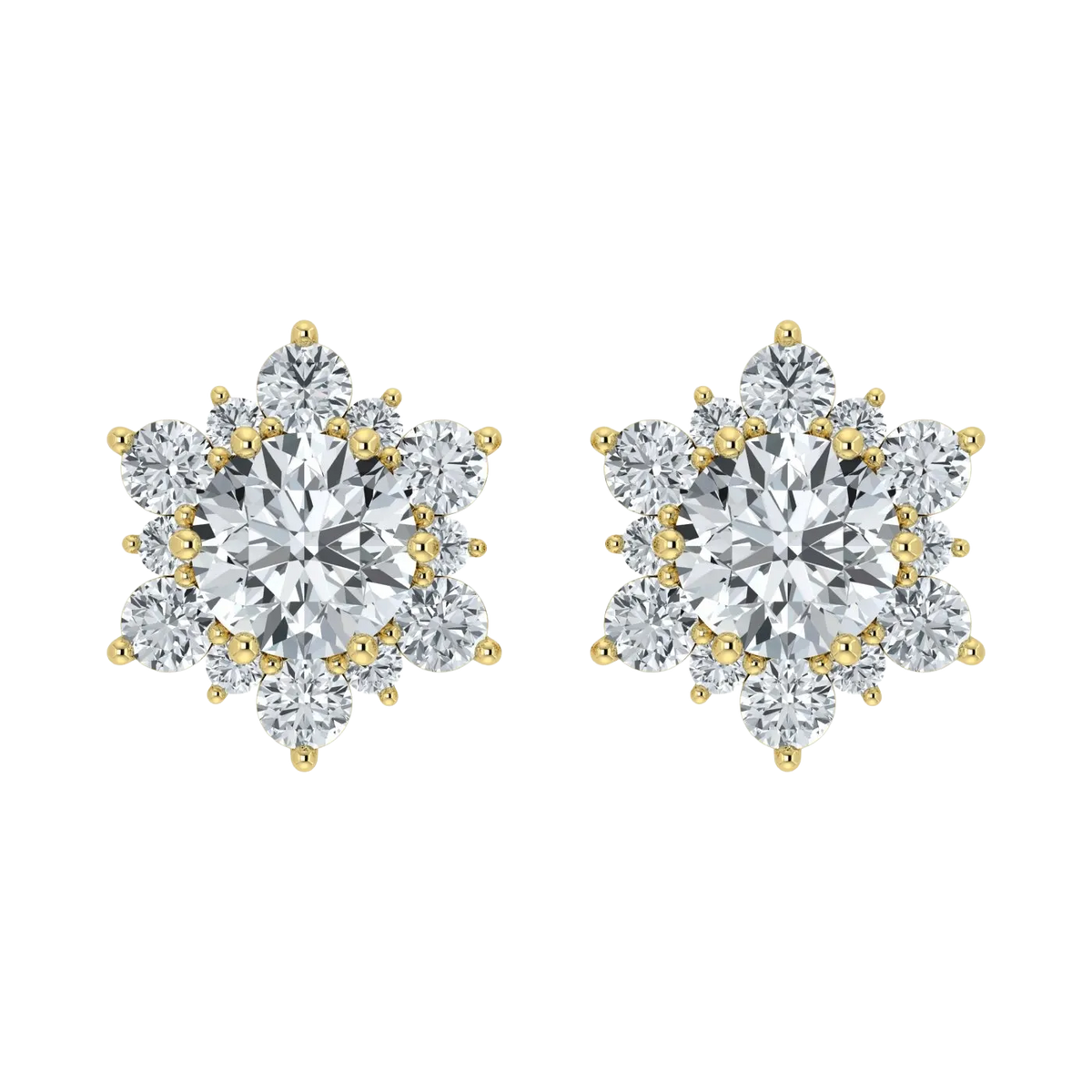 Lab Grown Diamond Snow Flake Earrings (0.75ct-1ct)