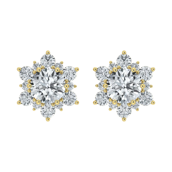Pendientes de copos de nieve con diamantes cultivados en laboratorio (0,75 ct-1 ct)