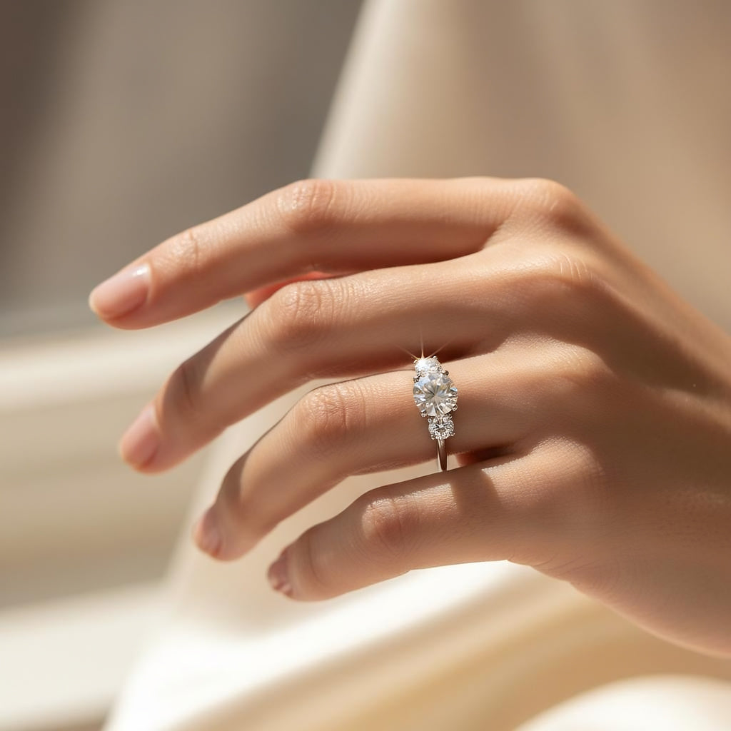 IGI 2.00ct Lab Grown Diamond Trilogy Ring