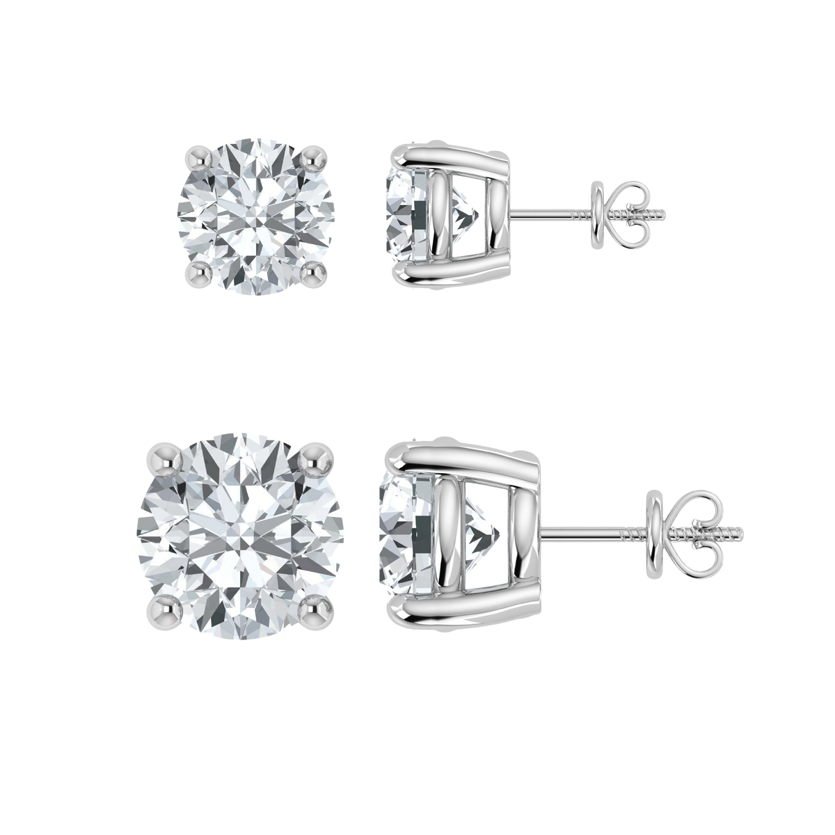 Lab Grown Diamond Stud Earring (Pack of 2 Pairs)