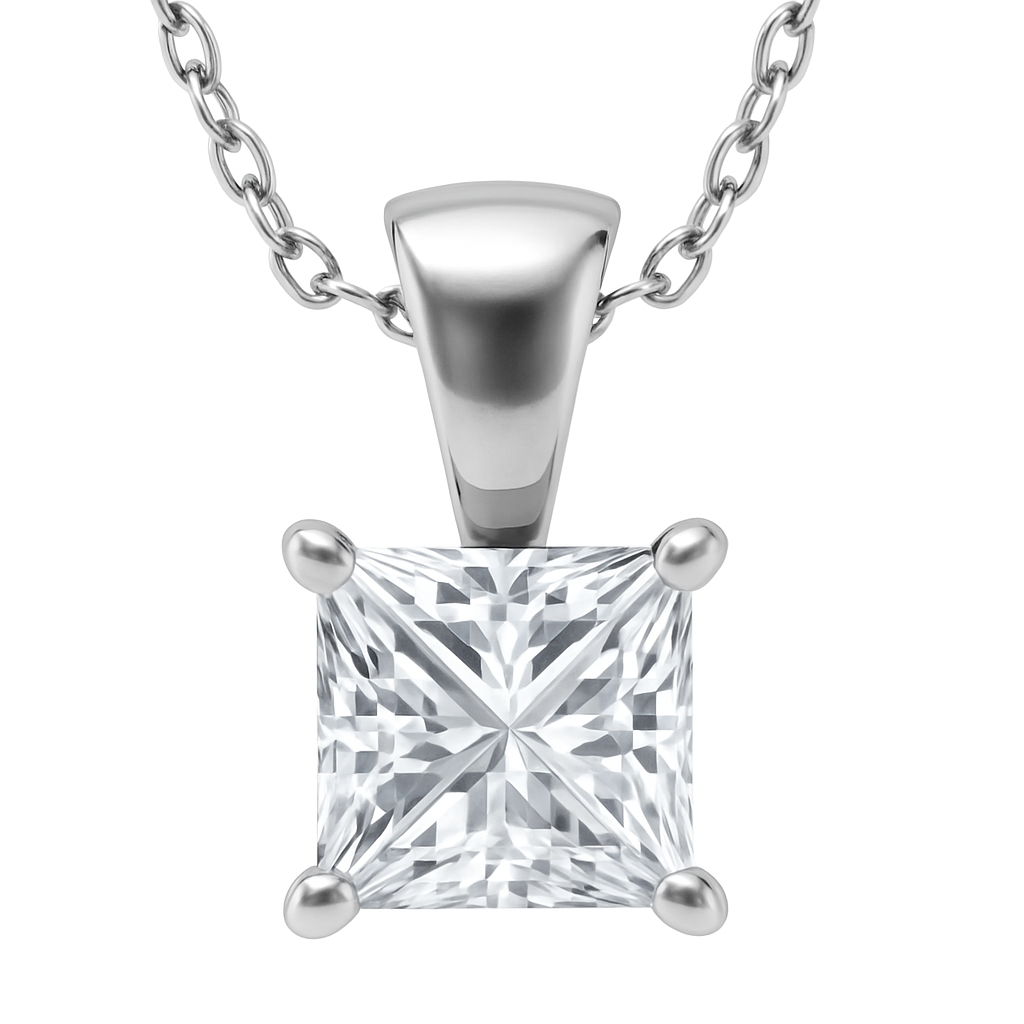 Lab Grown Diamond Princess Solitaire Pendant