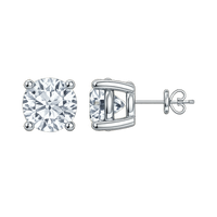 Pendiente de botón con diamantes cultivados en laboratorio de 1,00 ct