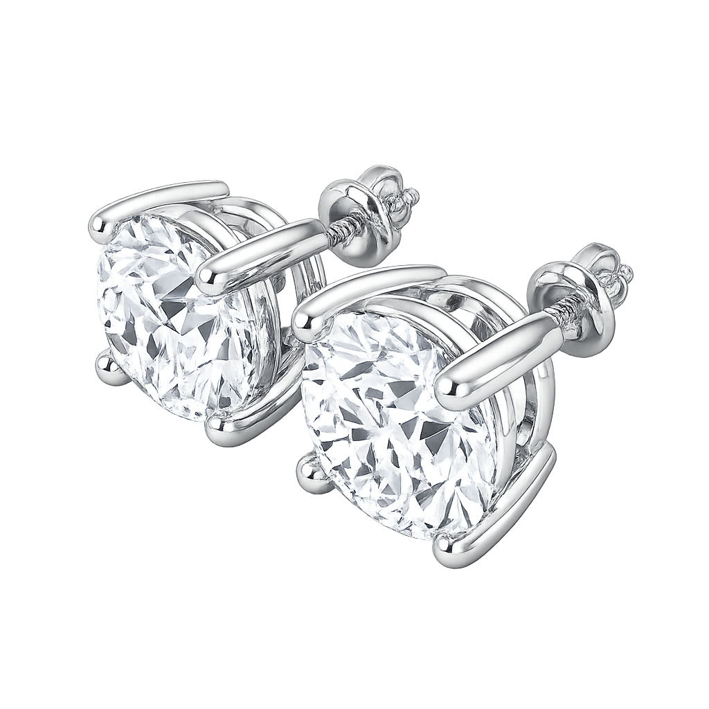 IGI Lab Grown Diamond 950 Platinum Studs Earring (1ct-3ct)