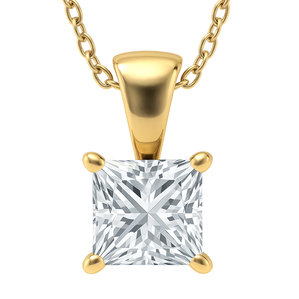 Lab Grown Diamond Princess Solitaire Pendant