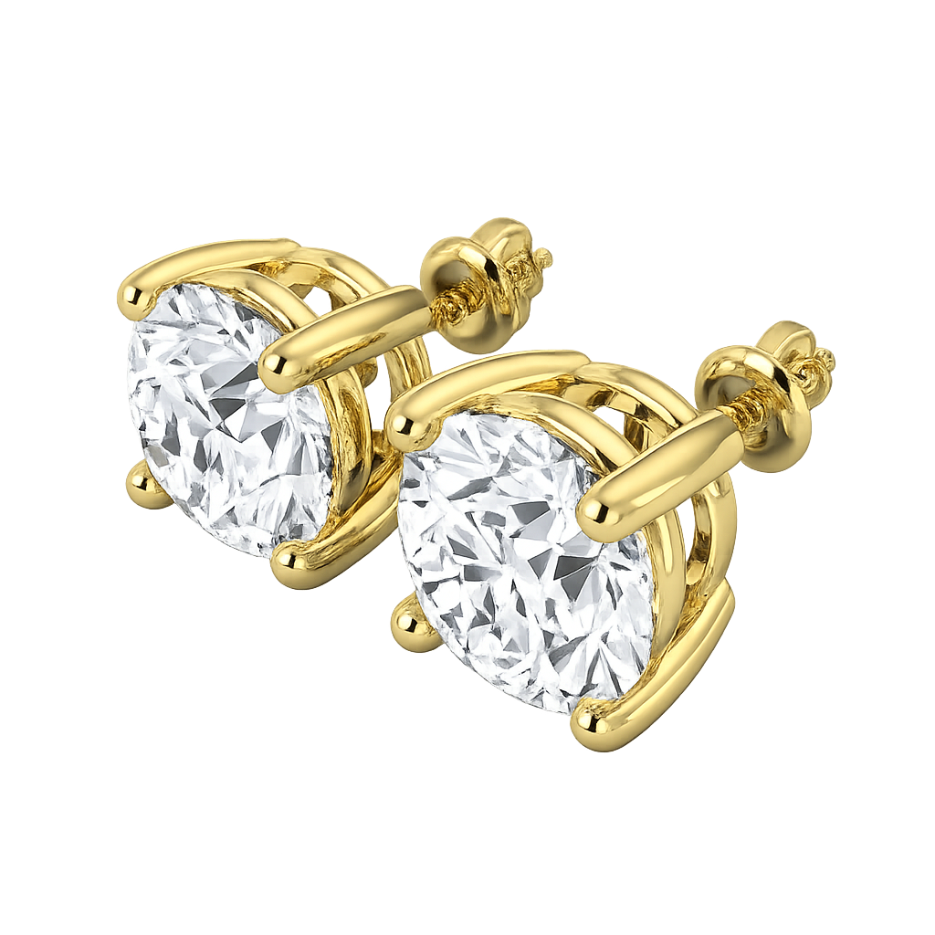IGI Lab-Grown Diamond Stud Earrings (0.50ct - 10ct) Screw Back